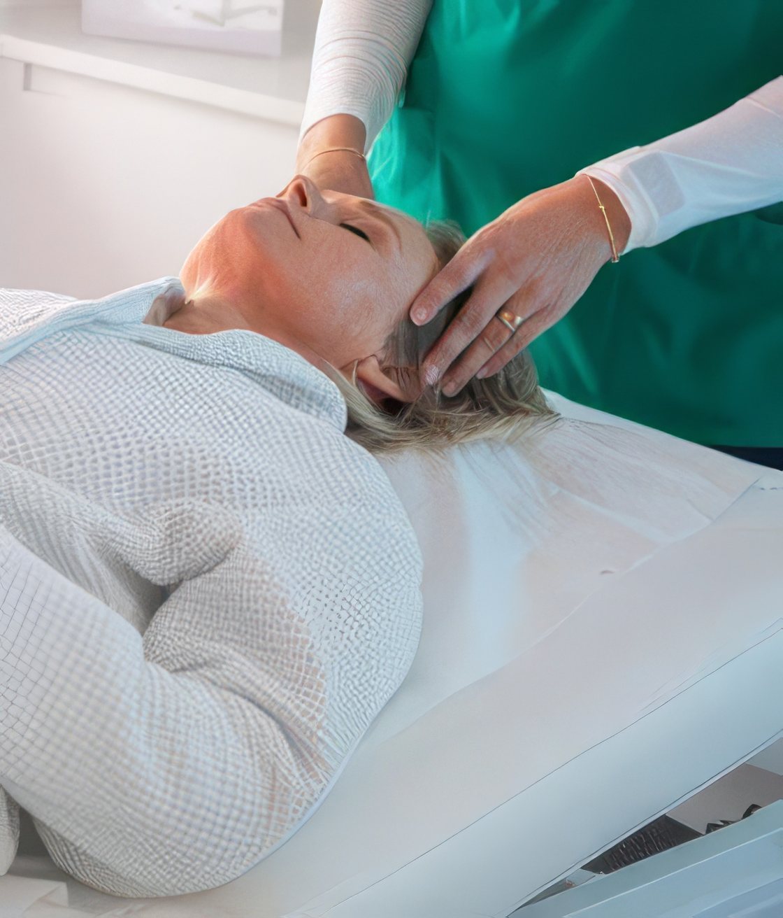 A facial treatment in progress